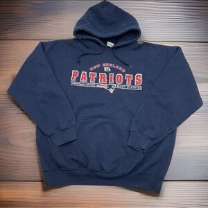 New England Patriots Hoodie Men’s‎ L Navy Blue Sweatshirt NFL Pullover